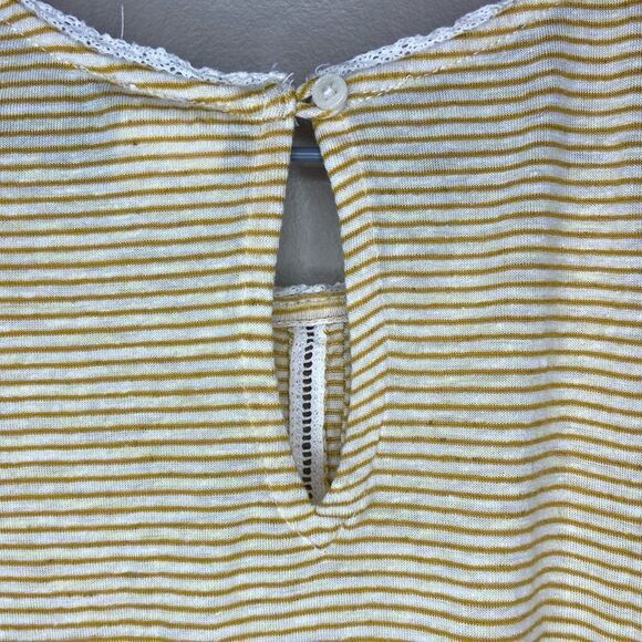 Anthropologie | Akemi & Kin Yellow/White Striped Flowy Tank Top Size Medium - Picture 7 of 8